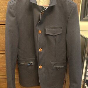 Ron Tomson Stand Collar Sport Coat - Navy